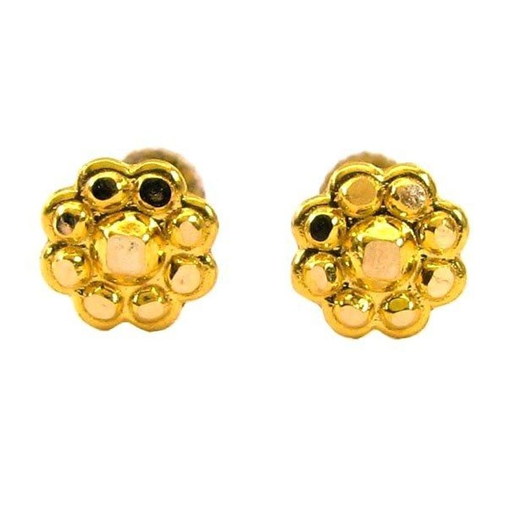 18k Real Gold Nattiyan Classic Earrings (Sizes Available) – 7Jewelry